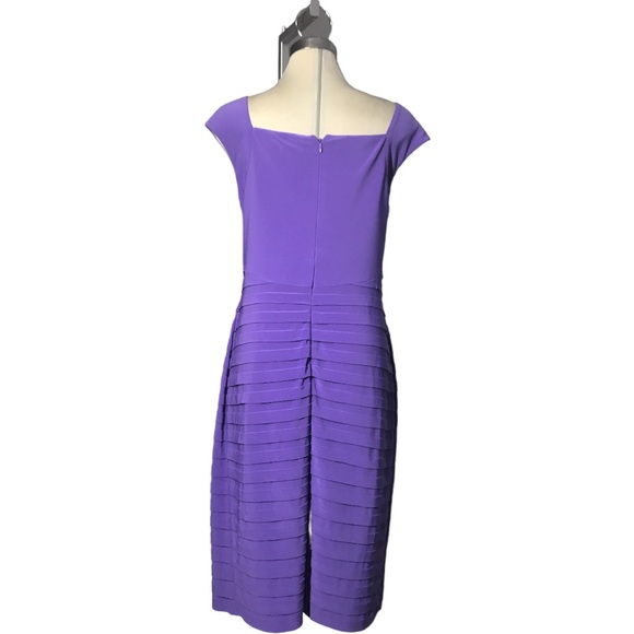 Adrianna Papell   Luxury Designer Purple Sleeveless Sheath Dress Size 14 - Picture 8 of 15